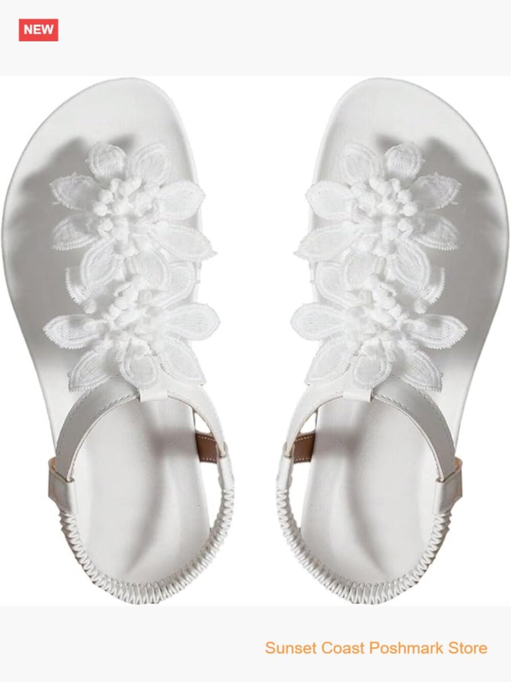 Women's Embroidered Flat Sandals with Ankle Strap Open Toe Summer Comfortable